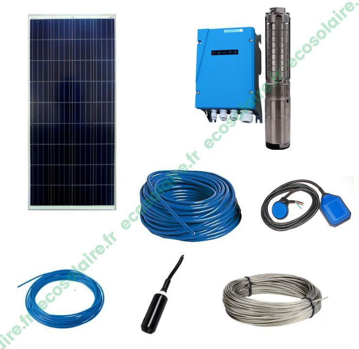 Kit pompe solaire immergée PS2-150 C-SJ5-8 - système de pompage solaire pour réservoirs et étangs jusqu'à 10 000 litres_0