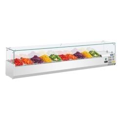 Polar Vitrine inox réfrigérée à ingrédients 9 x GN 1/3 (P)100 mm, 230 W, 220 V - MONO - GD878_0