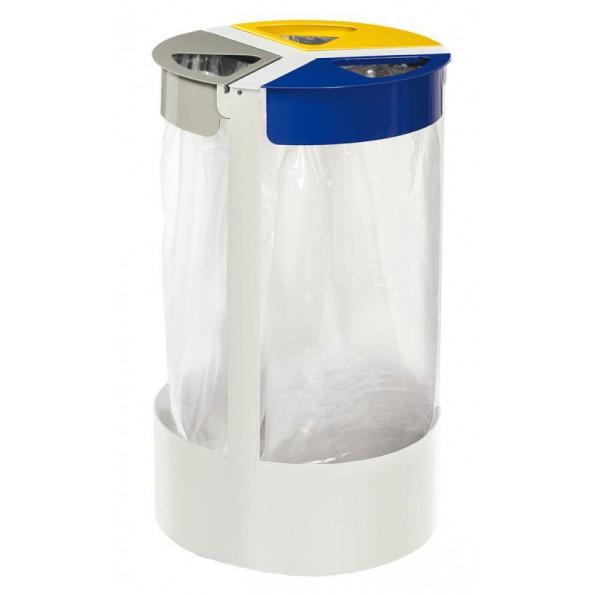 Support sac poubelle 3 flux - Citwin corps blanc - Marque Rossignol pour tri sélectif_0