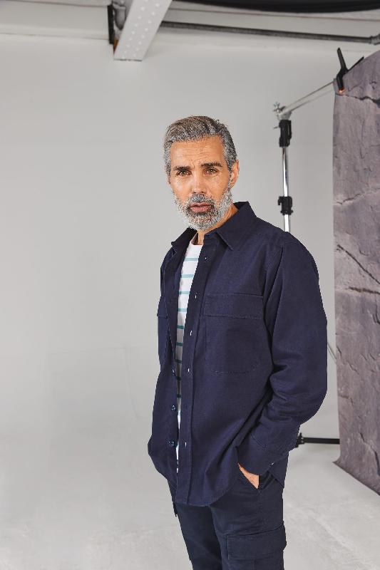 Surchemise Drill - Réf: FR054 - 100% coton twill avec empiècement au dos - Marque Front Row_0