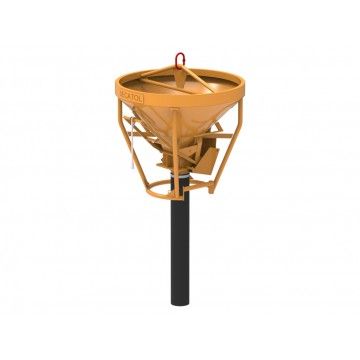 Tupa S - Bennes à béton droite spéciale pour panier centrale type S, avec tuyau 1,5m diamètre 200mm_0