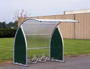 Abri pour vélo et moto - Métal robuste - 2,2m de long - Design ouvert et panneaux translucides traités anti-UV_0