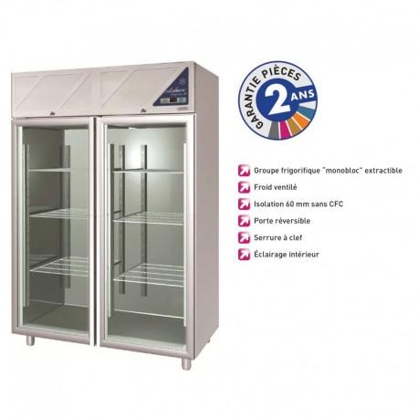 Armoire réfrigérée négative -18/-22°C - 2 portes vitrées - 1400 L - avec groupe logé - DA1400NV-3 - Dalmec_0