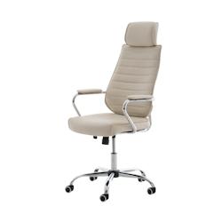 CLP Fauteuil de bureau  Rako similicuir Crème - beige polyester 19411104_0