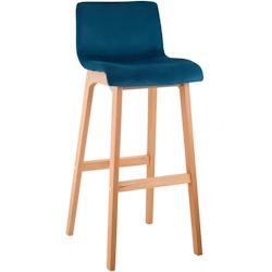 CLP Tabouret de bar Hover velours piètement 4 pieds Natura Bleu - bleu textile 327001_0