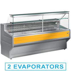 Comptoir vitrine réfrigéré à vitre droite 90° avec réserve - HL25/C1 - vitres en verre trempé et plan de travail en granit_0