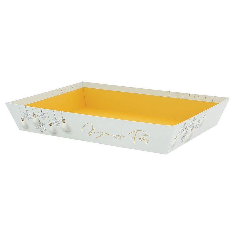 Corbeille carton rectangle Noel Blanc 36x27 -_0
