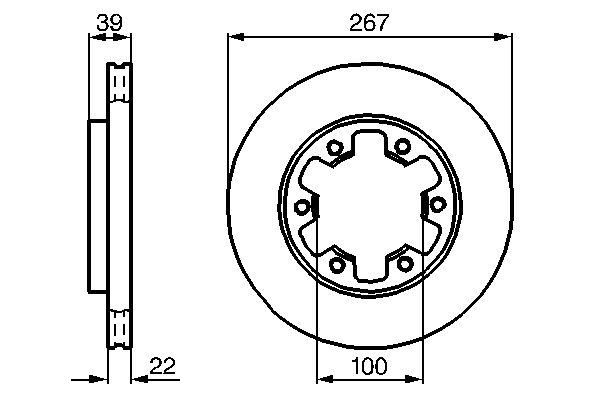 Disque de frein Bosch 0986478806 - ventilé - avant - boîte de 2 disques - 6 trous_0