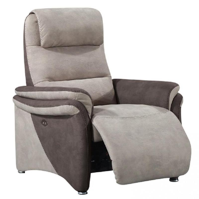 FAUTEUIL RELAX ÉLECTRIQUE ZILIA MICROFIBRE MASTIC / BRUN TAUPE_0