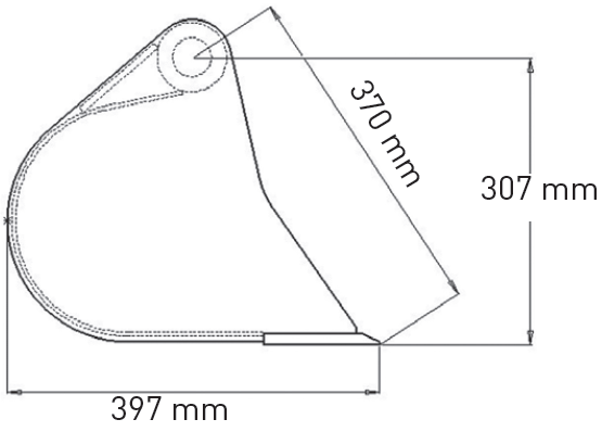 Godets de curage pour mini-pelle jusqu'à 2,5 tonnes largeur 800mm - ase_0