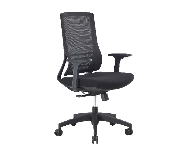 Gow - Siège bureautique synchrone avec dossier filet noir et support lombaire - Coloris noir_0