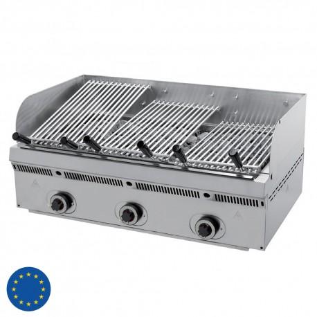 Grand grill à gaz inclinable Sofraca - professionnel avec grilles inox, brûleurs tubulaires et récupérateur de jus_0