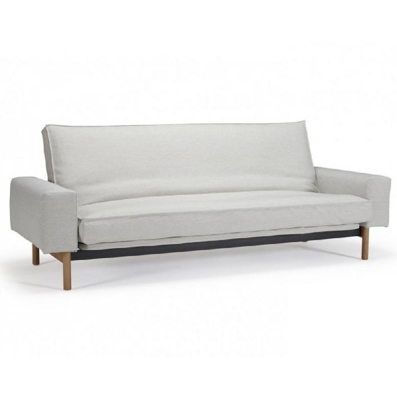 Innovation Living - Canapé design multifonction Mimer convertible 140x200 cm - tissu Mixed Dance Natural_0