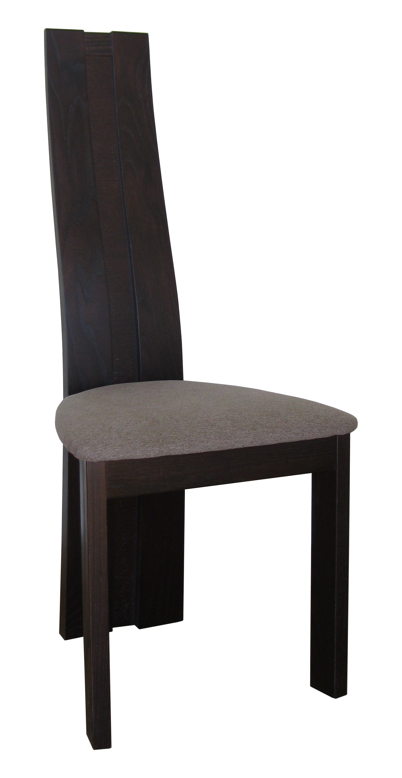 Lot de 2 chaises Soana en orme rouge - bois massif - assise garnie en tissu brun_0