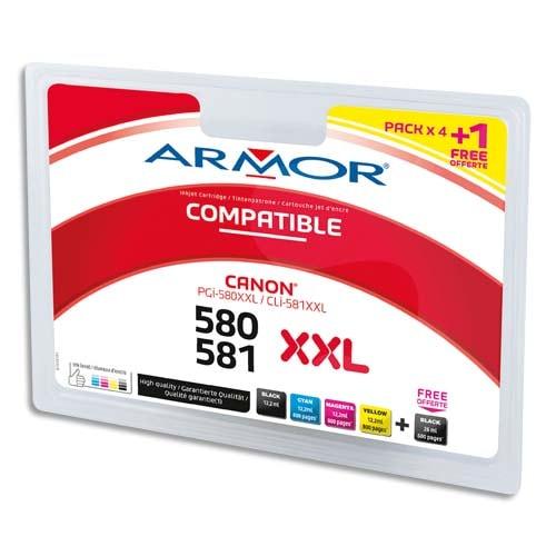 Armor pack de 5 cartouches compatibles canon pgi580 cli581xxl bpbcmy b10491r1_0