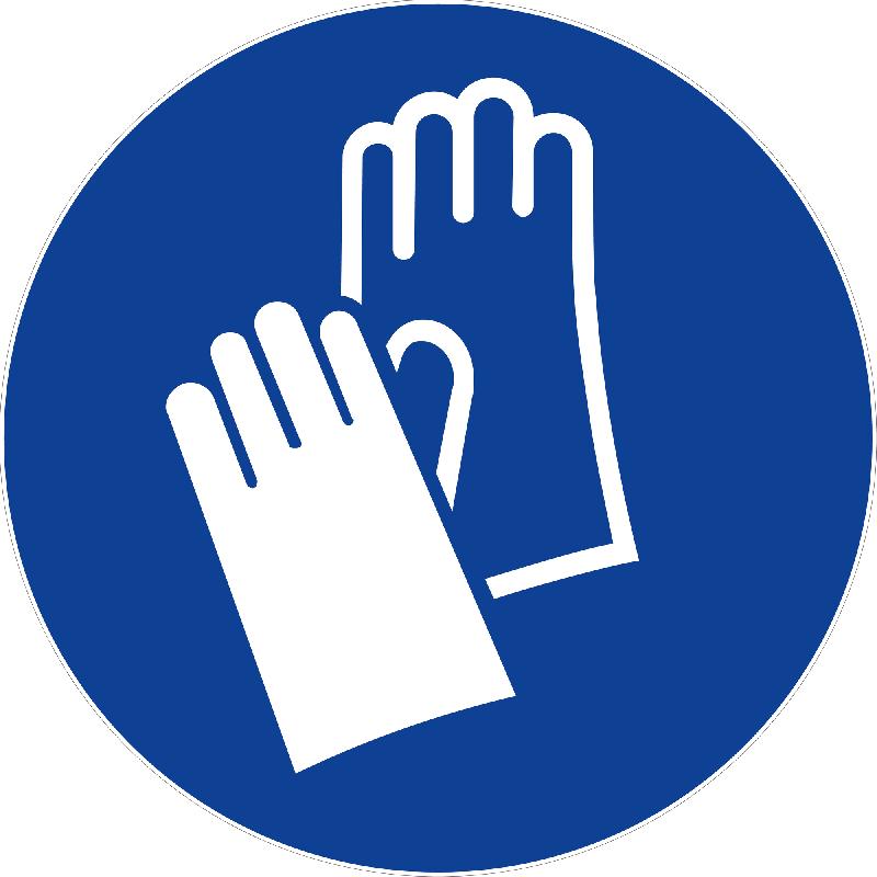 Panneaux d’obligations ronds 300mm ''Port des gants obligatoires'' - NOVAP - 4061658 - 535473 - Résistant aux intempéries_0