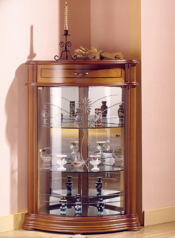 Petite vitrine d'angle en bois dv52va - merisier_0