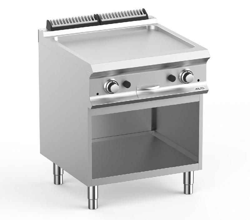 Plaque à snack professionnel gaz - 1 plaque lisse 63x54 sur soubassement libre - Domina Pro 700 - FTBG77AL_0