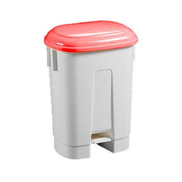 Poubelle de tri sélectif 60 litres Rouge - Support bloc odorant et sac à déchets inclus - Plastibac_0