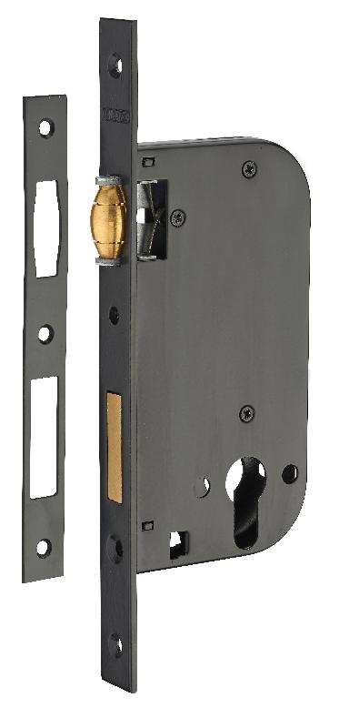 Serrure encastrable pour porte d'entrée à rouleau - Réf. 00010289 - Marque THIRARD - Acier embouti - Finition epoxy noir_0