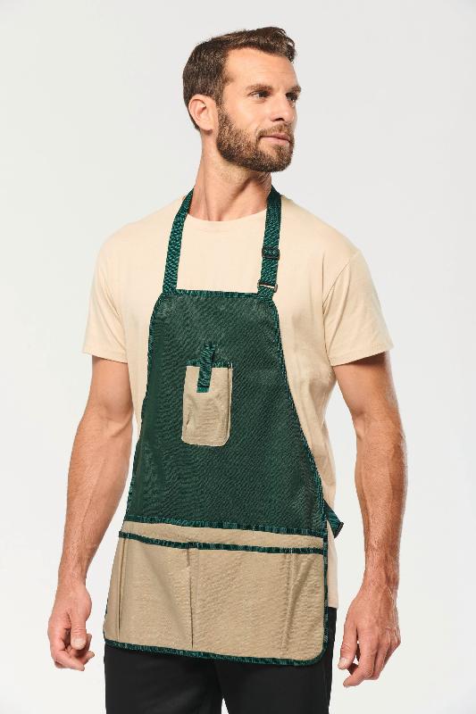 Tablier de jardinier imperméable écoresponsable unisexe - Réf: WK840 - 100% polyester recyclé - 7 poches_0