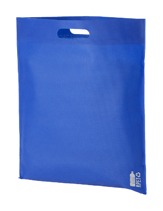 Tote bag en RPET non tissé - anses découpées - 70 g/m² - labélisé RPET - couleur bleu_0