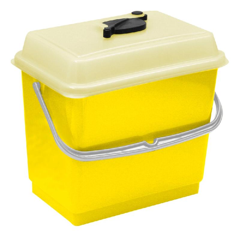 TTS Seau avec couvercle 4 litres jaune - 8011706135660_0