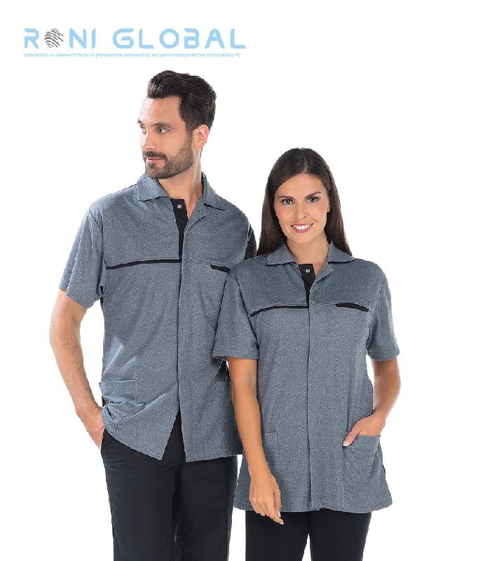 Tunique de travail unisexe manches courtes 3 poches - CYRILLE REMI CONFECTION - Ref: R-6177 - 60% coton et 2Life® rPET_0