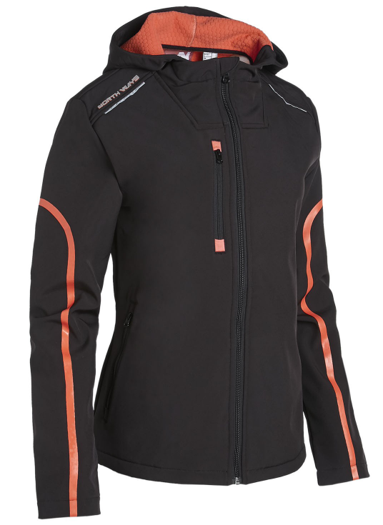 Veste noire de travail femme - L - Softshell triple couches avec détails rétro-réfléchissants_0