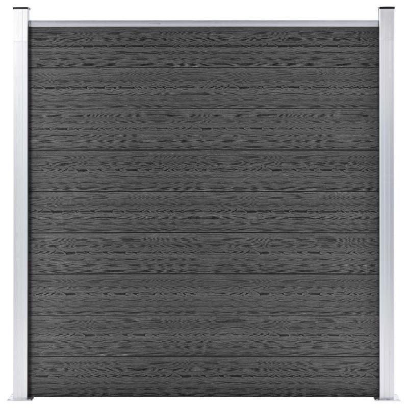 Vidaxl panneau de clôture wpc 180x186 cm noir 148972_0