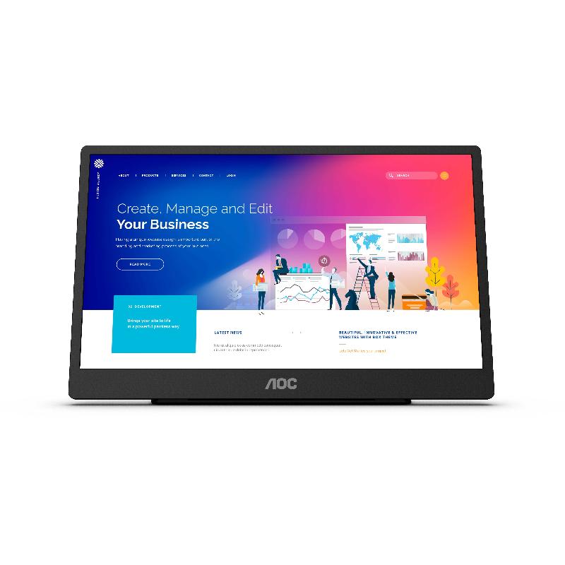 16T2 - Écran tactile AOC IPS Full HD 1920x1080 - 15.6'' - 4 ms - 16:9 - Noir_0