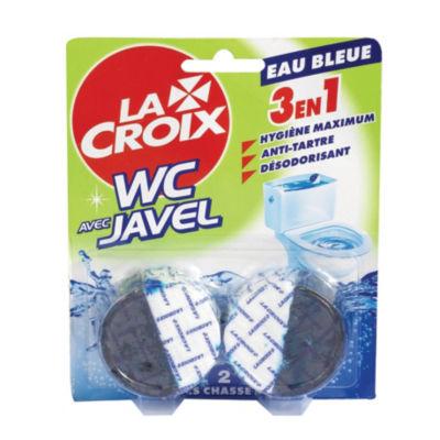 Blocs WC eau bleue chasse d'eau La Croix 3 en 1, lot de 2_0