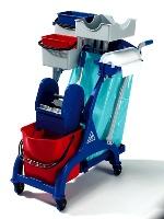 Chariot ARKA - Base plastique, poignée en U, seaux, presse, support sac 120L renforcé_0