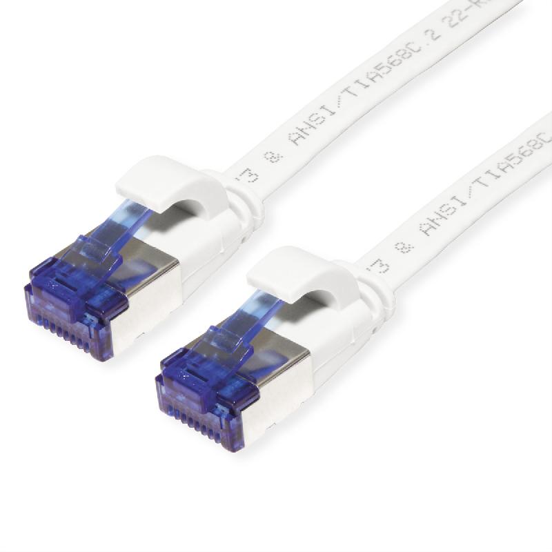Cordon VALUE Cat.6A (Classe EA) F/UTP confectionné, plat, blanc, 3 m_0