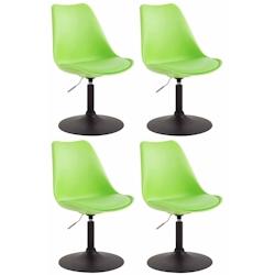 Décoshop26 - Lot de 4 chaises de salle à manger pivotante hauteur réglable en plastique vert et pied trompette en métal noir 10_0001810 - noir 300_0