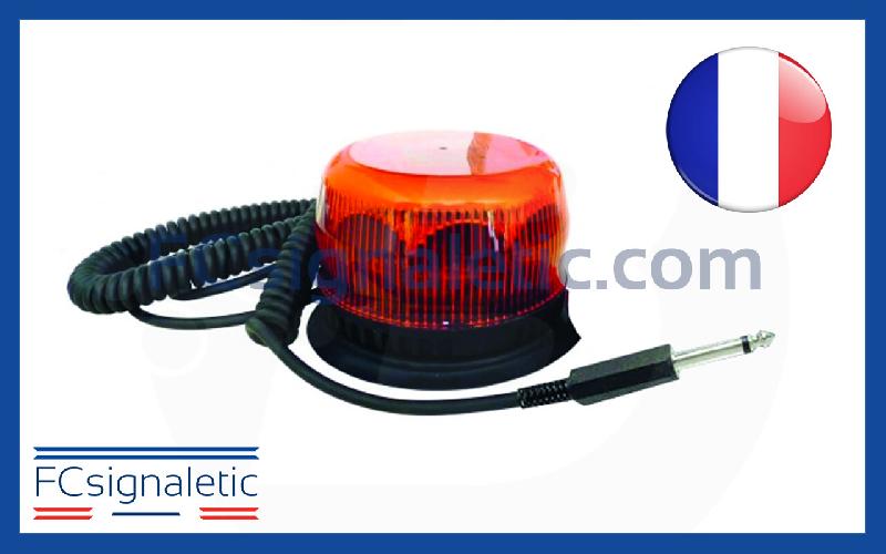 Gyrophare Gyroled orange embase magnétique prise jack classe 1 flash STANDBY MERCURA_0