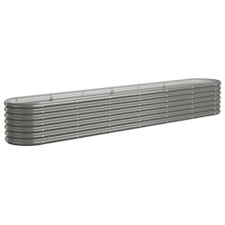 Helloshop26 - Jardinière bac lit surélevé plantes fleurs terrasse jardin de jardin acier enduit de poudre 260 x 40 x 36 cm gris 02_0039616 - 300021_0