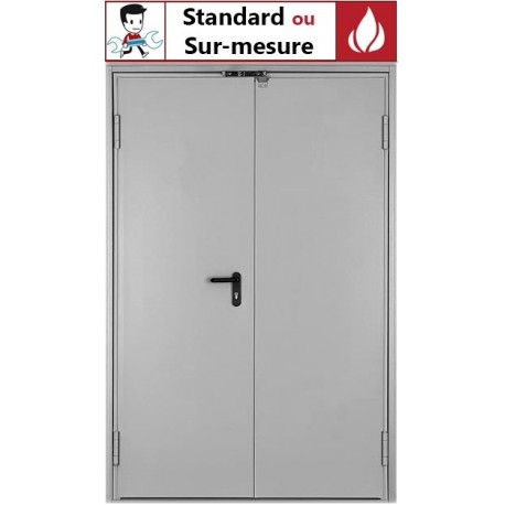 Porte coupe-feu Metalfeu 1H à 2 vantaux - Premium - Procès Verbal EFR-24-000707 - Coefficient Thermique 1.6 W/m²K Uw - Performance EI60 - Disponible en CR2 - Disponible en NF_0