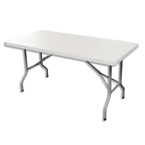 Sodematub table rectangulaire pliante blanc granité en polyethylène - dimensions : l182 x h74 x p76 cm_0