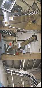 Transporteur - Élévateur hélicoïdal - Tapis Intralox - Largeur 800 mm - H 0,5m à 7,5m_0