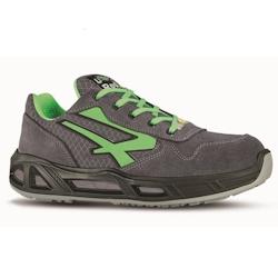 U-Power - Baskets de sécurité basses légères et confortables POINT CARPET - S1P SRC ESD - Gris / Vert - Taille 44_0
