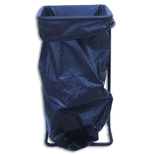Viso support sac-poubelle métal noir capacité 110 à 130 litres sans roulettes - dim : l56 x h80 x p44 cm_0