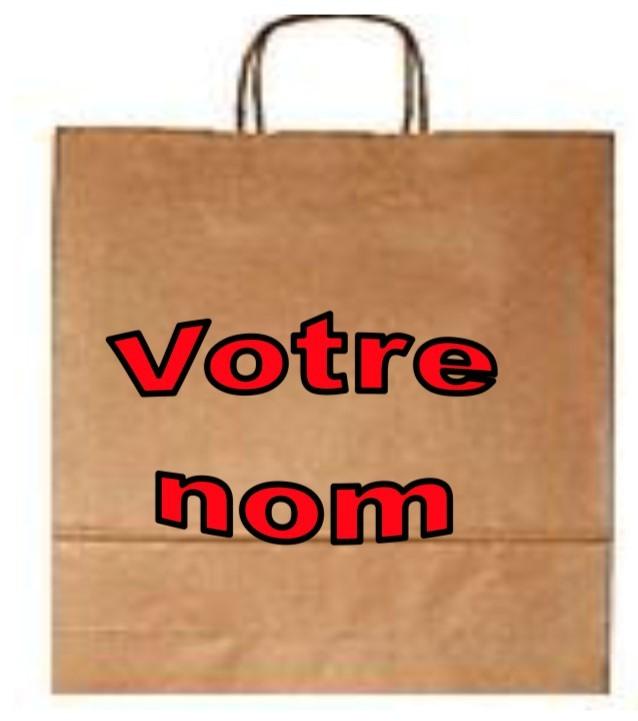 250 Sacs personnalisés, kraft brun - blanc ou coloré, à poignées torsadées, 180x80x240 mm - SKFTPTMR-DN02/2P_0