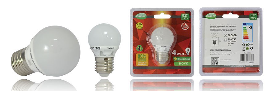 AMPOULE LED E27 4W 3000K VISION-EL 7685B