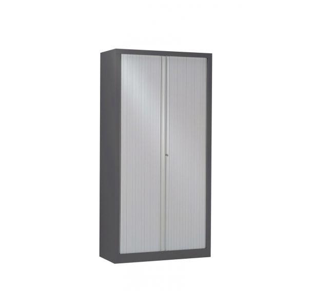 ARMOIRE MÉTAL À RIDEAUX 100 X 198 CM À MONTER CORPS ANTHRACITE COLORIS GRIS - MANUTAN COLLECTIVITÉS