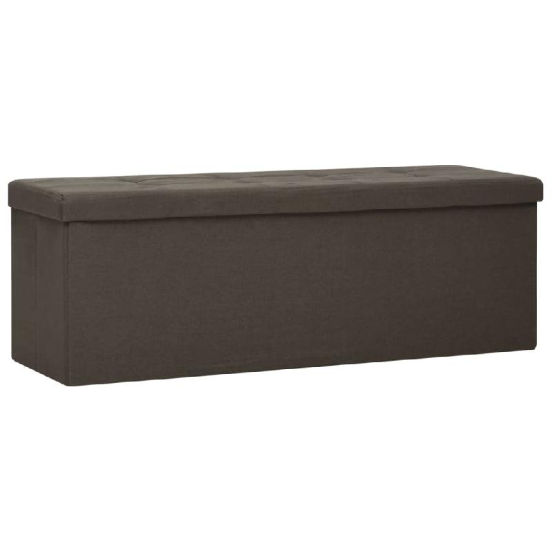 BANC BANQUETTE DE RANGEMENT PLIABLE 110 X 38 X 38 CM LIN SYNTHÉTIQUE MARRON FONCÉ 02_0010897_0