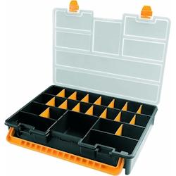 Boîte de rangement professionnelle Organiseur 23 compartiments amovibles Noir Orange 44.3 x 31.7 x 8 cm INTEC - orange 3701599336002_0