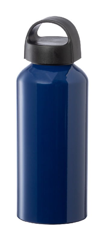 Bouteille en aluminium - 500 ml - avec couvercle en plastique - couleur bleu foncé_0