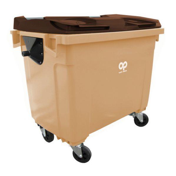 Conteneur poubelle - 660 litres Marron (RAL 8025)_0