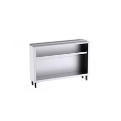 Distform - Table inox de comptoir avec 1 étagère, sans plan de travail, profondeur 350 mm, acier inoxydable, 1000x350x350 mm - 641094572440_0
